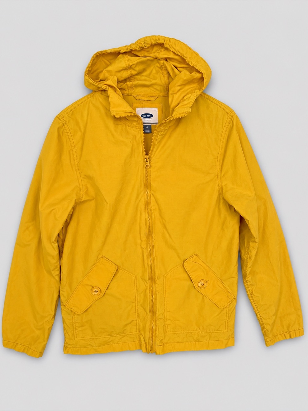 OLD NAVY Bright Yellow Hooded Windbreaker Rain Jacket Women Size S